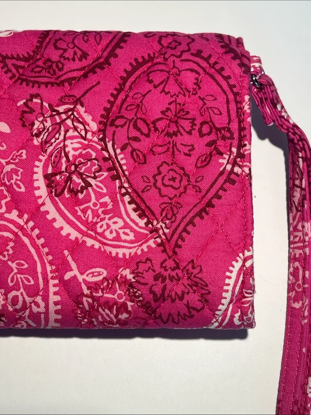 Vera Bradley Hot Pink Quilted Paisley Envelope Clutch